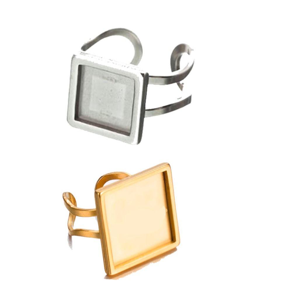 Золотое, серебряное квадратное кольцо с кабошоном из нержавеющей стали, кольцо в основании, ювелирные аксессуары 
Золотое, серебряное квадратное кольцо с кабошоном из нержавеющей стали, кольцо в основании, ювелирные аксессуары