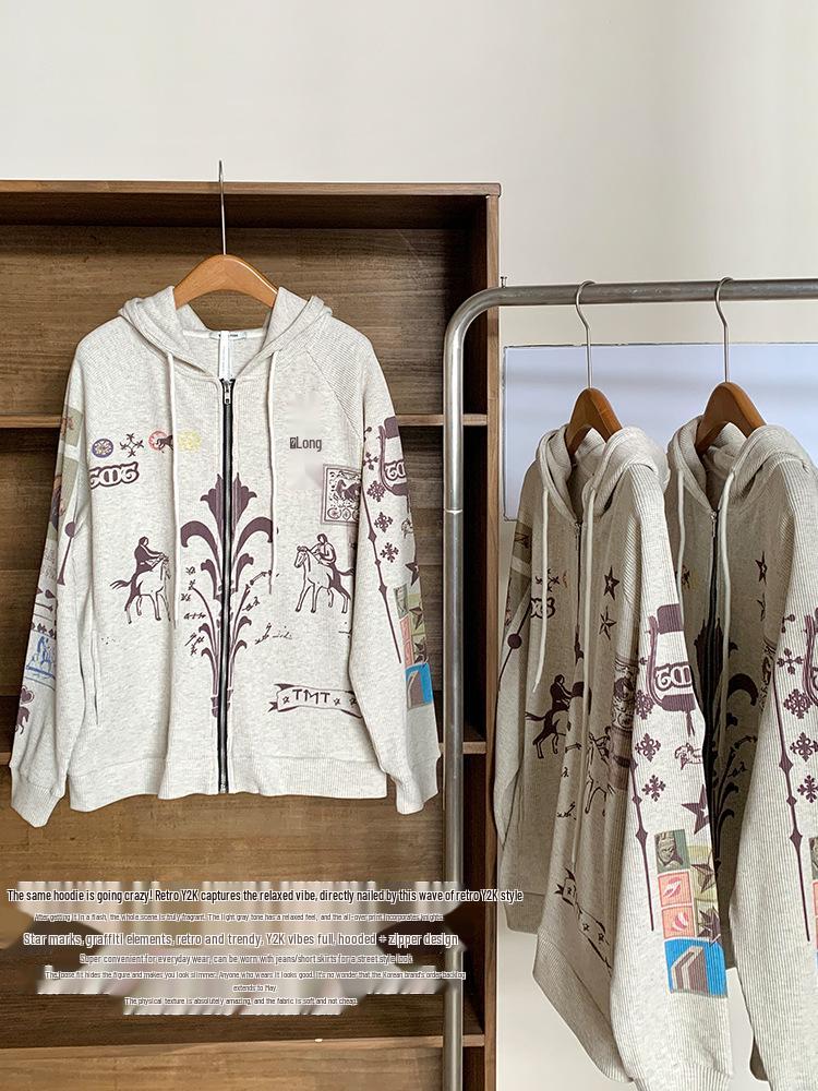 Jennie Style Heavy Duty Graffiti Hooded Sweatshirt - Korean Waffle Autumn Loose Fit Zip-Up Cardigan Pants
Jennie Style Heavy Duty Graffiti Hooded Sweatshirt - Korean Waffle Autumn Loose Fit Zip-Up Cardigan Pants