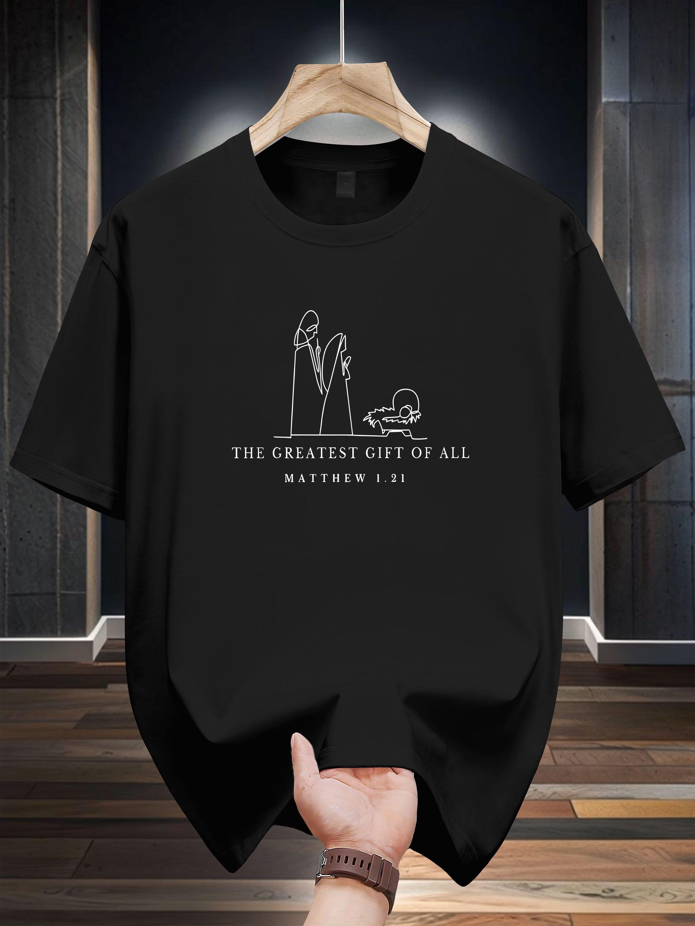 Niuwang Selection 200g 100% Cotton Short Sleeve T-shirt - Navy Blue Casual Graphic Print Tee with Matthew 1:21 Scripture Design XL
Niuwang Selection 200g 100% Cotton Short Sleeve T-shirt - Navy Blue Casual Graphic Print Tee with Matthew 1:21 Scripture Design XL
