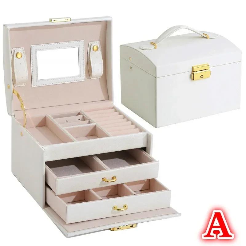 New 3-layer Large-capacity Jewelry Box Mirror Storage Makeup Box Storage Earring Holder Makeup Storage Box A
New 3-layer Large-capacity Jewelry Box Mirror Storage Makeup Box Storage Earring Holder Makeup Storage Box A