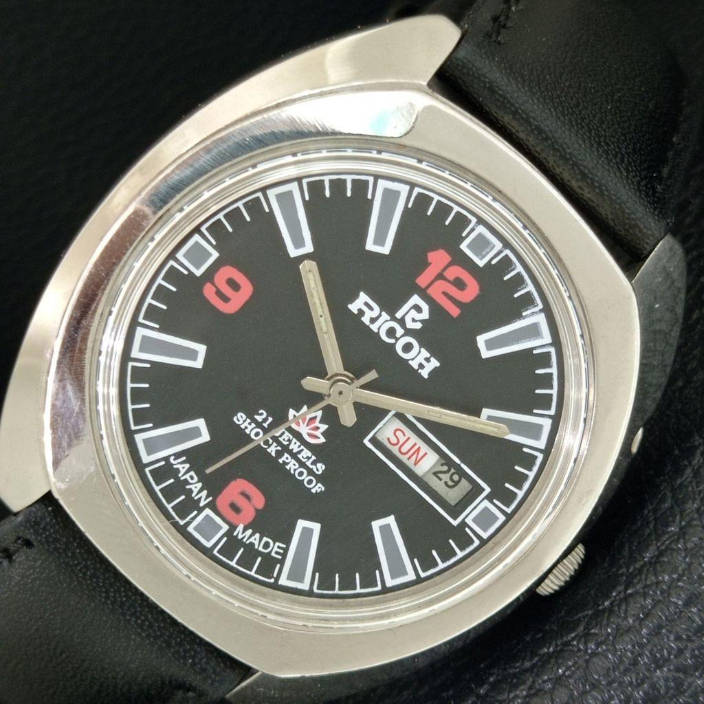 JAPAN VINTAGE RICOH R31 AUTOMATIC MENS BLACK COLOR DIAL WATCH a707712-1
JAPAN VINTAGE RICOH R31 AUTOMATIC MENS BLACK COLOR DIAL WATCH a707712-1