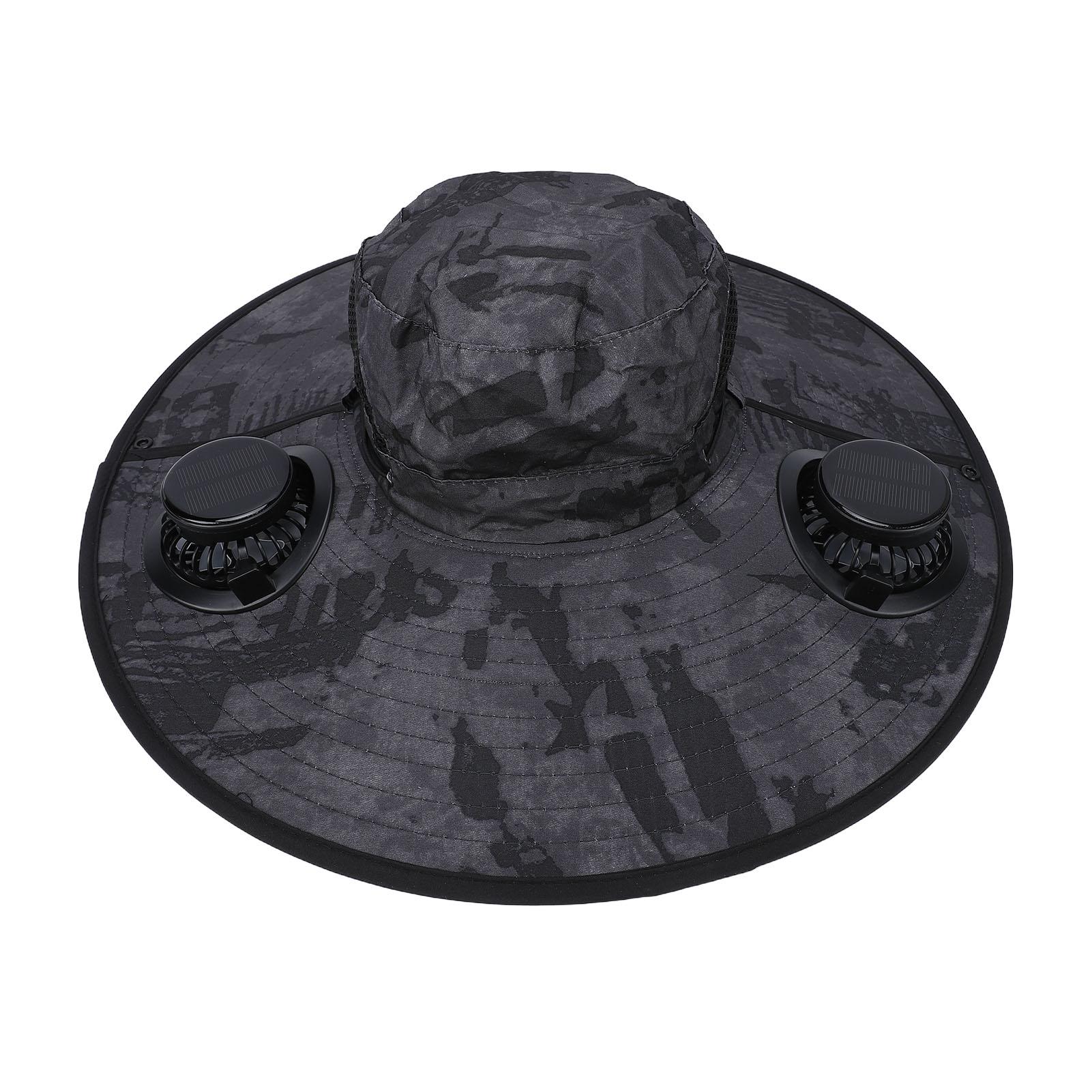 Solar Powered Fan Hat Camo Gray Wide Brim Sun Hat with Solar Fans for Fishing Camping Hiking Beach
Solar Powered Fan Hat Camo Gray Wide Brim Sun Hat with Solar Fans for Fishing Camping Hiking Beach