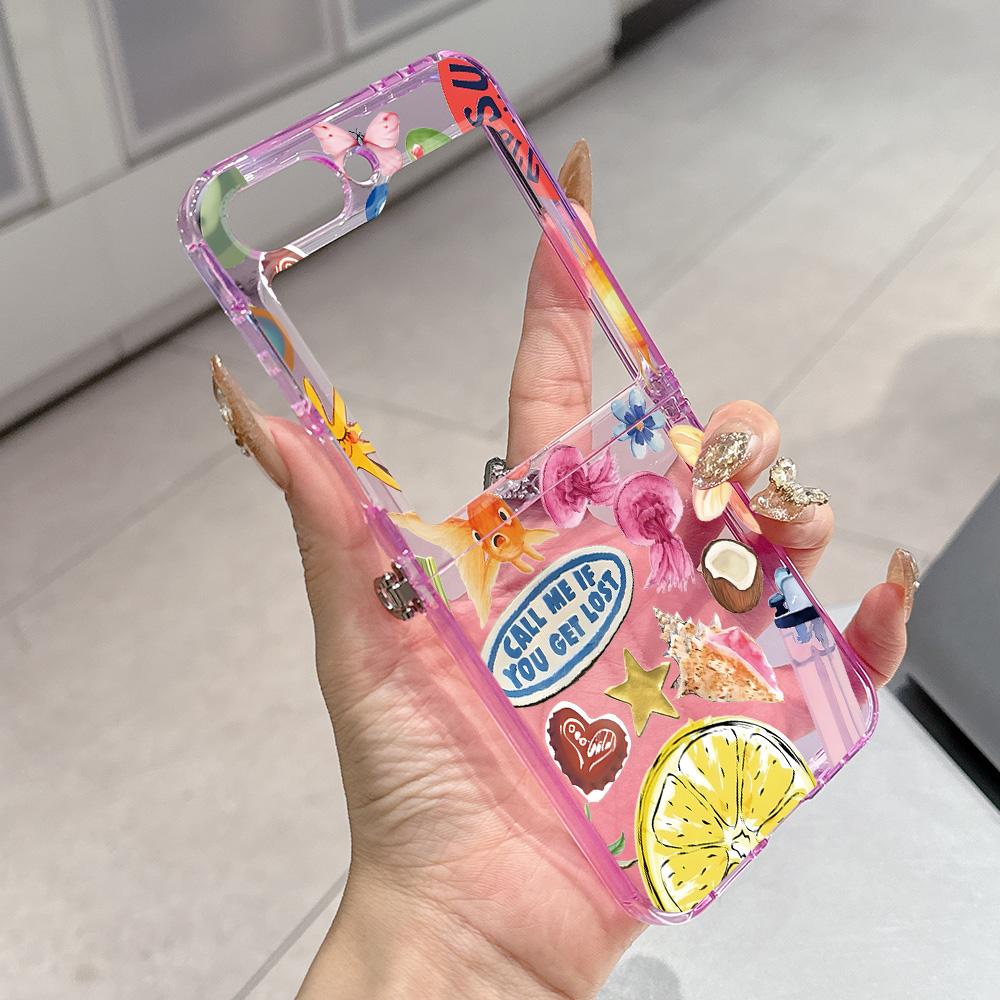 Fruit Juice Flower Pattern Metal Connector Phone Case for Samsung Galaxy Z Flip3 Flip4 Flip5 Flip6 Flip7 Candy Color Soft TPU Samsung Z Flip7 5G
Fruit Juice Flower Pattern Metal Connector Phone Case for Samsung Galaxy Z Flip3 Flip4 Flip5 Flip6 Flip7 Candy Color Soft TPU Samsung Z Flip7 5G