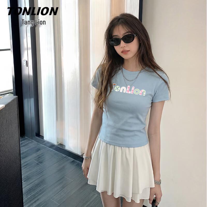 TonLion Women s Slim-Fit Letter Print Short Sleeve T-Shirt S
TonLion Women s Slim-Fit Letter Print Short Sleeve T-Shirt S