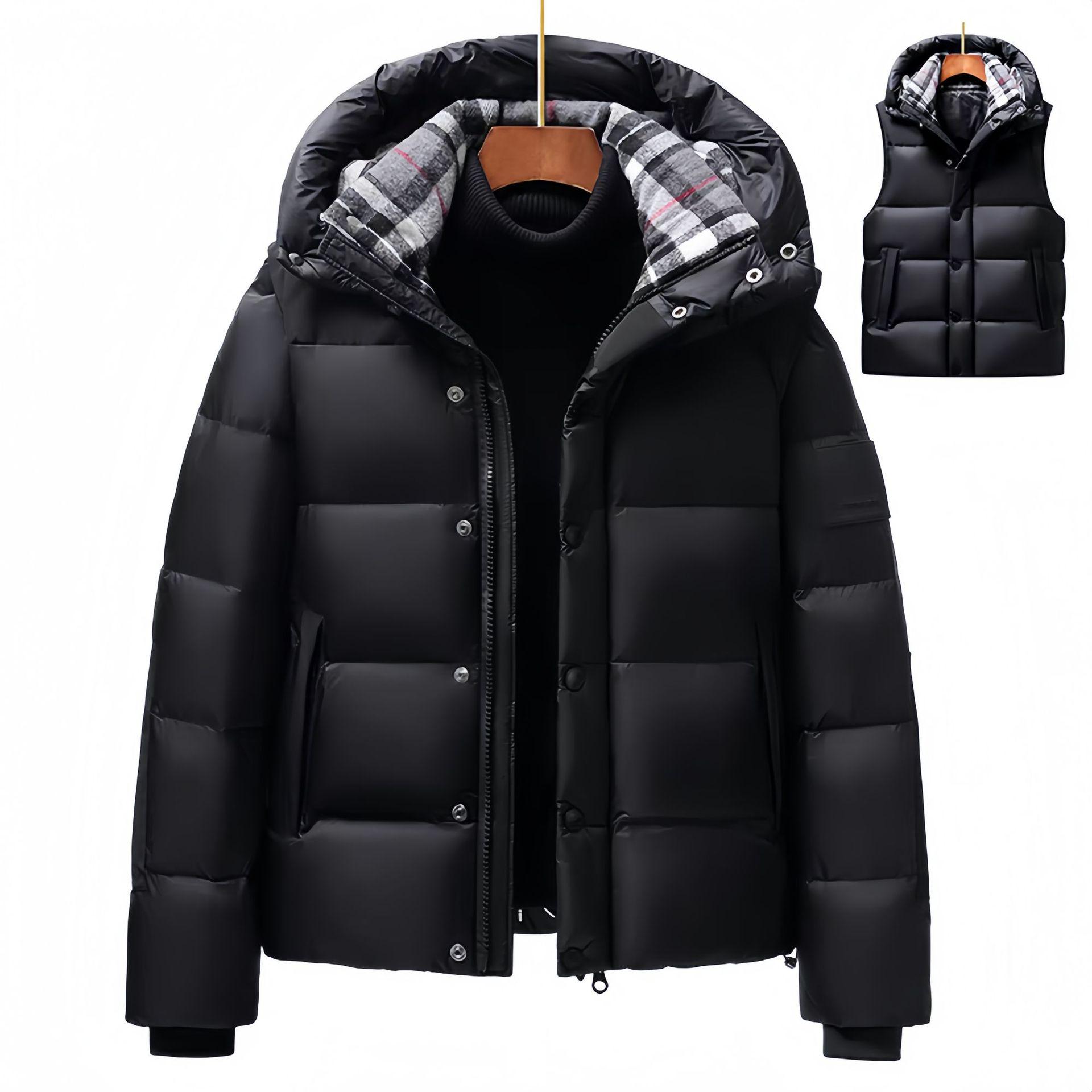 Men s and Couples Hooded Plus Size Winter Down Jacket: Windproof, Warm, Short Style with Thickening and Detachable Sleeves 2X-Large чорний
Men s and Couples Hooded Plus Size Winter Down Jacket: Windproof, Warm, Short Style with Thickening and Detachable Sleeves 2X-Large чорний