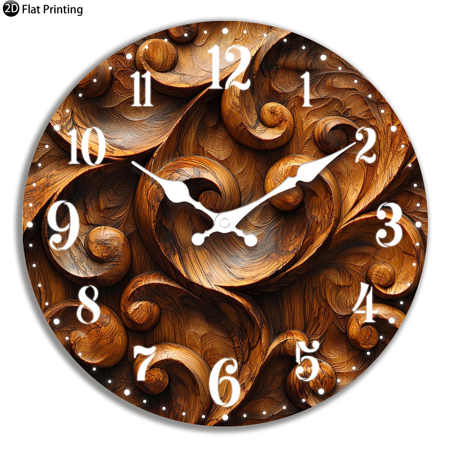 Wooden Silent Wall Clock Wooden carved swirls leaves Quartz Analog Clock for Kitchen Home Halloween New Year Gift 10 inch
Wooden Silent Wall Clock Wooden carved swirls leaves Quartz Analog Clock for Kitchen Home Halloween New Year Gift 10 inch