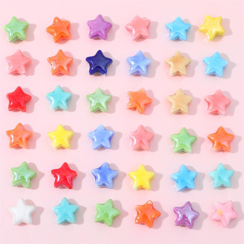 Cream Ceramic Star Pentagram Beaded DIY Jewelry Accessories 14mm Diameter, 8mm Thick, 2mm Hole, 10pcs/pack
Cream Ceramic Star Pentagram Beaded DIY Jewelry Accessories 14mm Diameter, 8mm Thick, 2mm Hole, 10pcs/pack