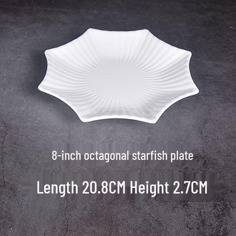 Creative Irregular White Porcelain Plates - Western Style Shell, Octagon & Starfish Designs for Cold Dishes & Vegetables
Creative Irregular White Porcelain Plates - Western Style Shell, Octagon & Starfish Designs for Cold Dishes & Vegetables