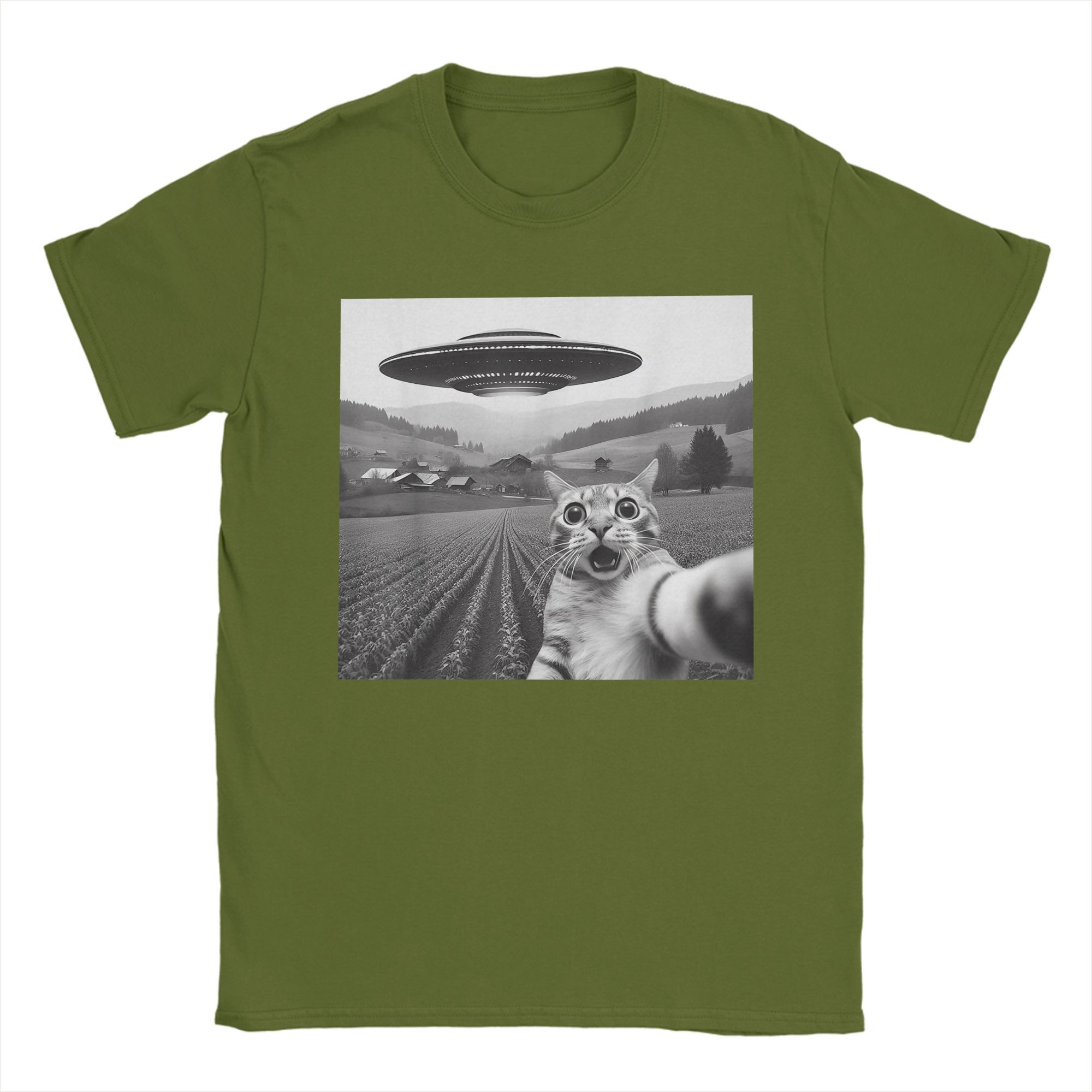 Cat With Alien UFO Funny Cat Men T Shirts Casual Tee Shirt Short Sleeve Crew Neck T-Shirts Pure Cotton Unique Tops 4XL
Cat With Alien UFO Funny Cat Men T Shirts Casual Tee Shirt Short Sleeve Crew Neck T-Shirts Pure Cotton Unique Tops 4XL