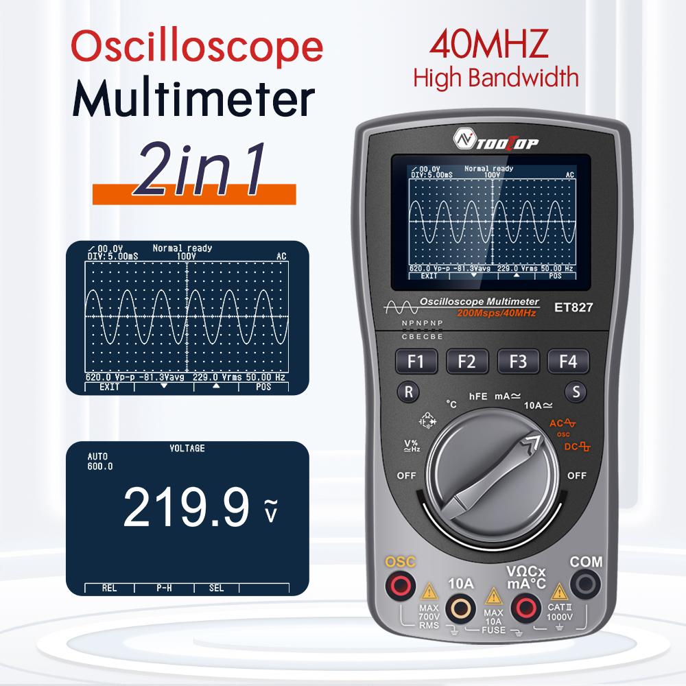 Oscilloscope Multimeter Digital LCD Display Handheld Oscope Meter 40Mhz Bandwidth 120MSPS Sampling Rate Data Storage Function for and Electro
Oscilloscope Multimeter Digital LCD Display Handheld Oscope Meter 40Mhz Bandwidth 120MSPS Sampling Rate Data Storage Function for and Electro