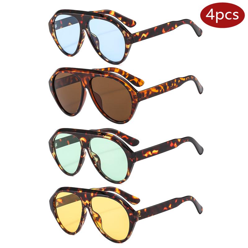 4pcs Trendy Large Oval Casual Sun Glasses Candy Color Women Brand Designer Sunglasses Female Luxury Outdoor Sunscreen Eyewear
4pcs Trendy Large Oval Casual Sun Glasses Candy Color Women Brand Designer Sunglasses Female Luxury Outdoor Sunscreen Eyewear