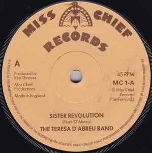 7inch Record TERESA D ABREU BAND - Sister Revolution MC1 Miss Chief Reco UK Rock Used
7inch Record TERESA D ABREU BAND - Sister Revolution MC1 Miss Chief Reco UK Rock Used