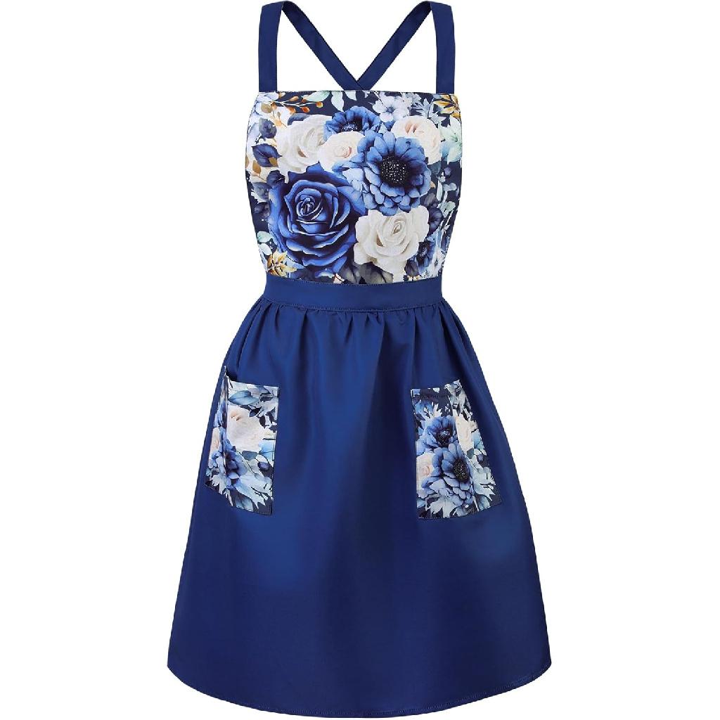 Vintage Pinafore Apron Dress for Women with Pockets Cute Cross Back Floral Chef Aprons for Kitchen Cooking Baking Gardening
Vintage Pinafore Apron Dress for Women with Pockets Cute Cross Back Floral Chef Aprons for Kitchen Cooking Baking Gardening