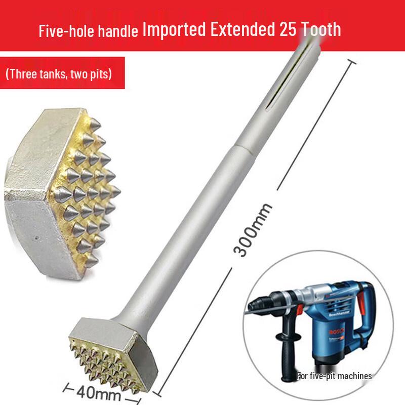 Extended 25-Tooth Alloy SDS-Max Bush Hammer Bit
Extended 25-Tooth Alloy SDS-Max Bush Hammer Bit