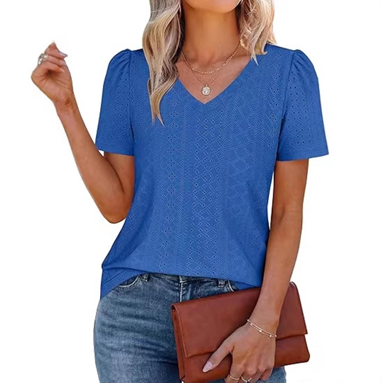 Women s Jacquarded V-neck Top T-shirt Short Sleeve Versatile Hollow Top XXL
Women s Jacquarded V-neck Top T-shirt Short Sleeve Versatile Hollow Top XXL