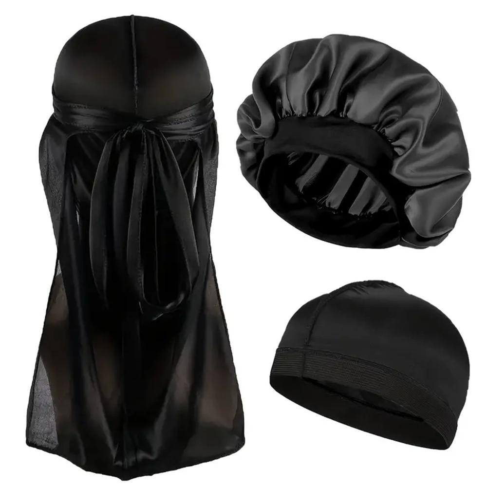 3pcs/set, Durag & Bonnet & Dome Hats, Solid Color Elastic Satin Bonnet Night Cap, Lightweight Pirate Hats
3pcs/set, Durag & Bonnet & Dome Hats, Solid Color Elastic Satin Bonnet Night Cap, Lightweight Pirate Hats