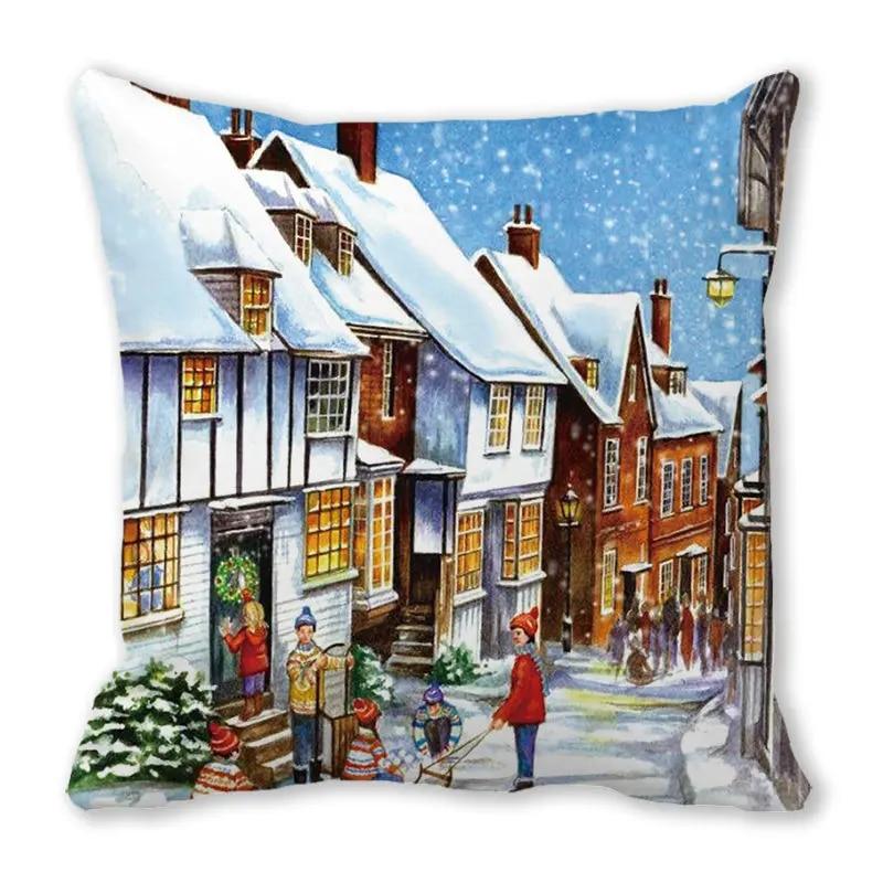 Рождественский город, деревня, снежная сцена, Рождественская елка, Снеговик, венок, рождественское новогоднее украшение, наволочка, чехол для дивана, автомобиля, наволочка 45x45cm
Рождественский город, деревня, снежная сцена, Рождественская елка, Снеговик, венок, рождественское новогоднее украшение, наволочка, чехол для дивана, автомобиля, наволочка 45x45cm