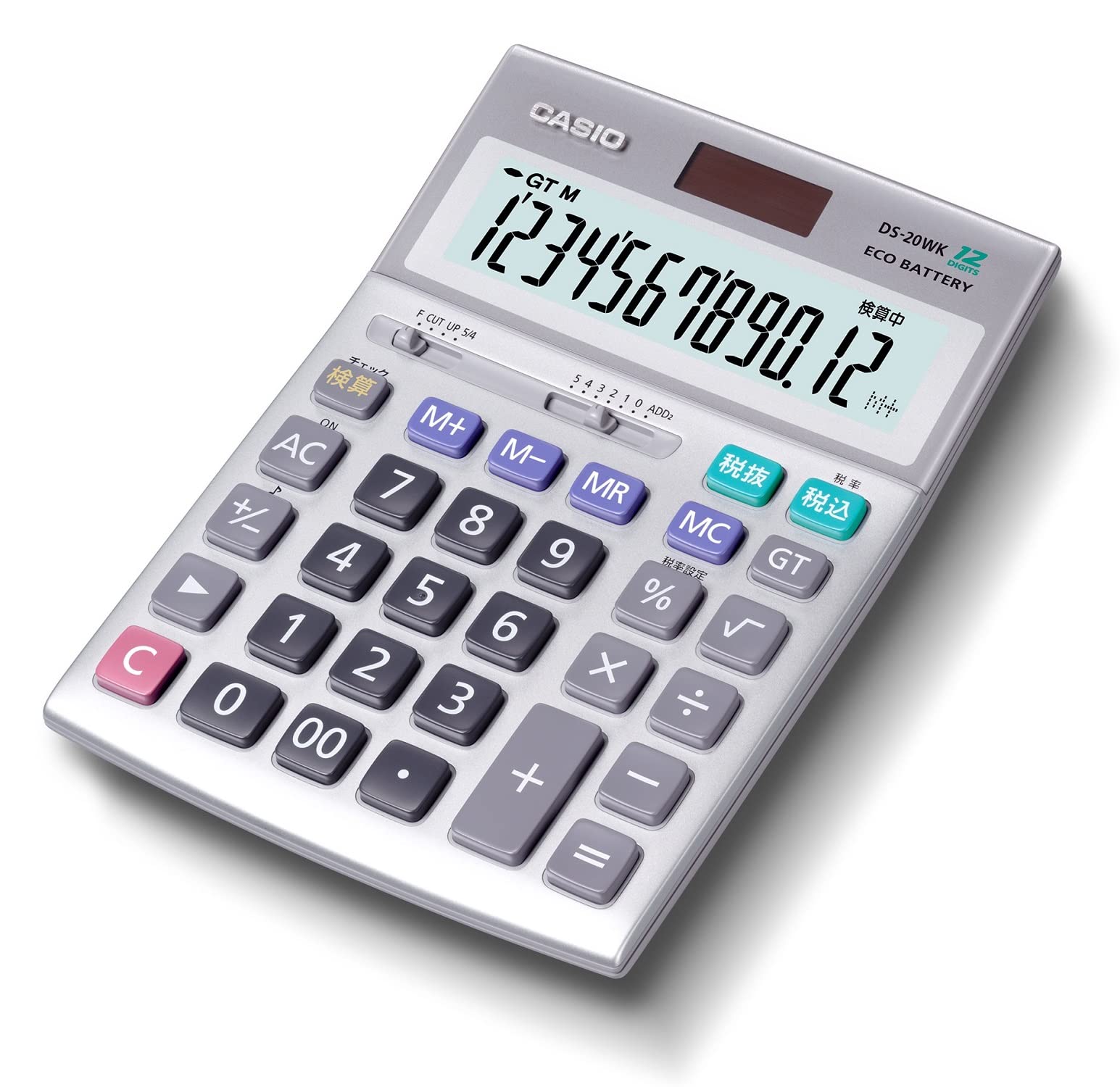 Подлинный практичный калькулятор Casio с функцией проверки 12 цифр, соответствующий закону о закупках, настольный тип DS-20WK
Подлинный практичный калькулятор Casio с функцией проверки 12 цифр, соответствующий закону о закупках, настольный тип DS-20WK