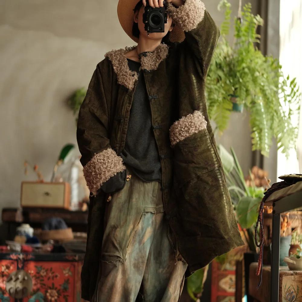 Johnature Женские вельветовые пальто в винтажном стиле с лоскутным принтом, цветочные карманы с пуговицами, зимние пальто в китайском стиле One Size темно-зеленого
Johnature Женские вельветовые пальто в винтажном стиле с лоскутным принтом, цветочные карманы с пуговицами, зимние пальто в китайском стиле One Size темно-зеленого