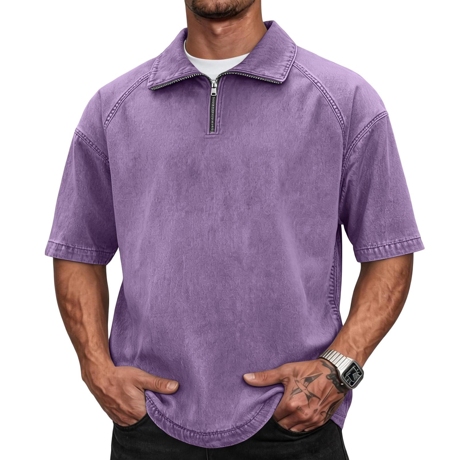Men s Casual American Style Washed Cotton Vintage Short Sleeve Slim Fit Polo Shirt with Zipper Collar Retro Trendy Design XXL фіолетовий
Men s Casual American Style Washed Cotton Vintage Short Sleeve Slim Fit Polo Shirt with Zipper Collar Retro Trendy Design XXL фіолетовий