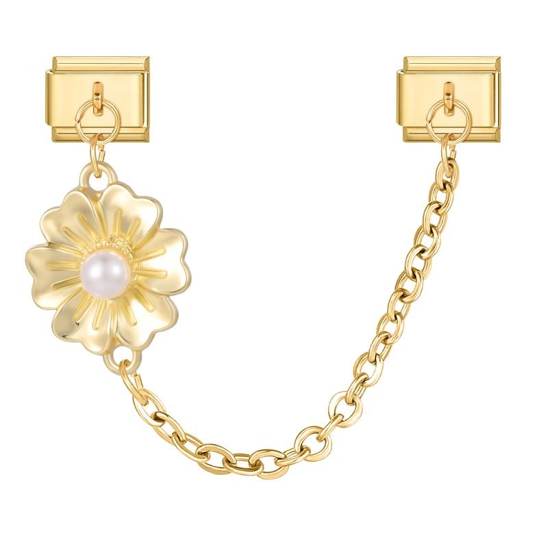 New Fashion Pearl Rose Flower Butterfly Moon Golden Tassel Chain Italian Charm Links Fit 9MM Stainless Steel Bracelet DIY Making
New Fashion Pearl Rose Flower Butterfly Moon Golden Tassel Chain Italian Charm Links Fit 9MM Stainless Steel Bracelet DIY Making