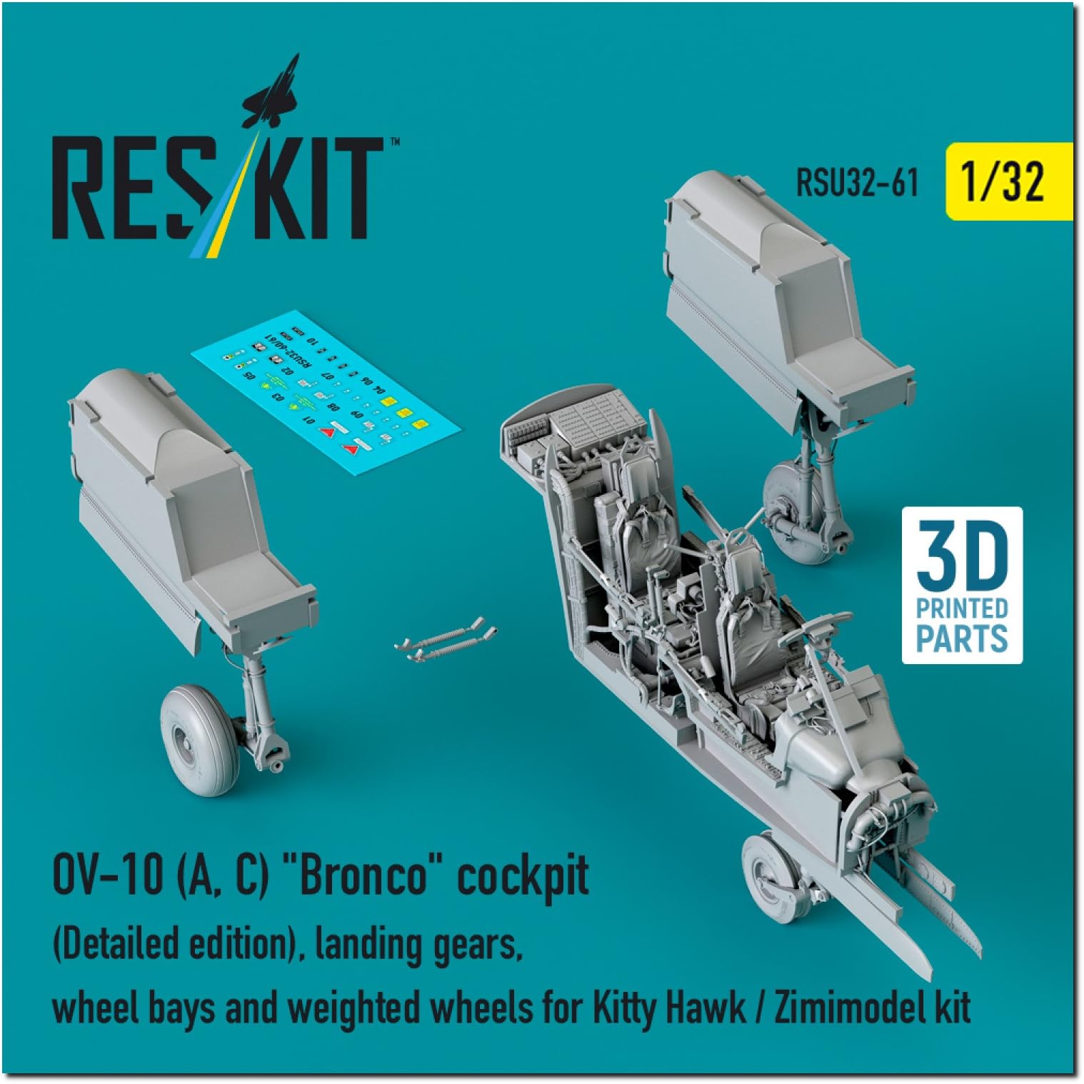 Reskit Кабина Приборная панель Набор шасси Kitty Пластиковые детали модели 1/32 OV-10A/C с 3D панелью, и (для Ястреба) RSKU32-0061 (Самолет)
Reskit Кабина Приборная панель Набор шасси Kitty Пластиковые детали модели 1/32 OV-10A/C с 3D панелью, и (для Ястреба) RSKU32-0061 (Самолет)