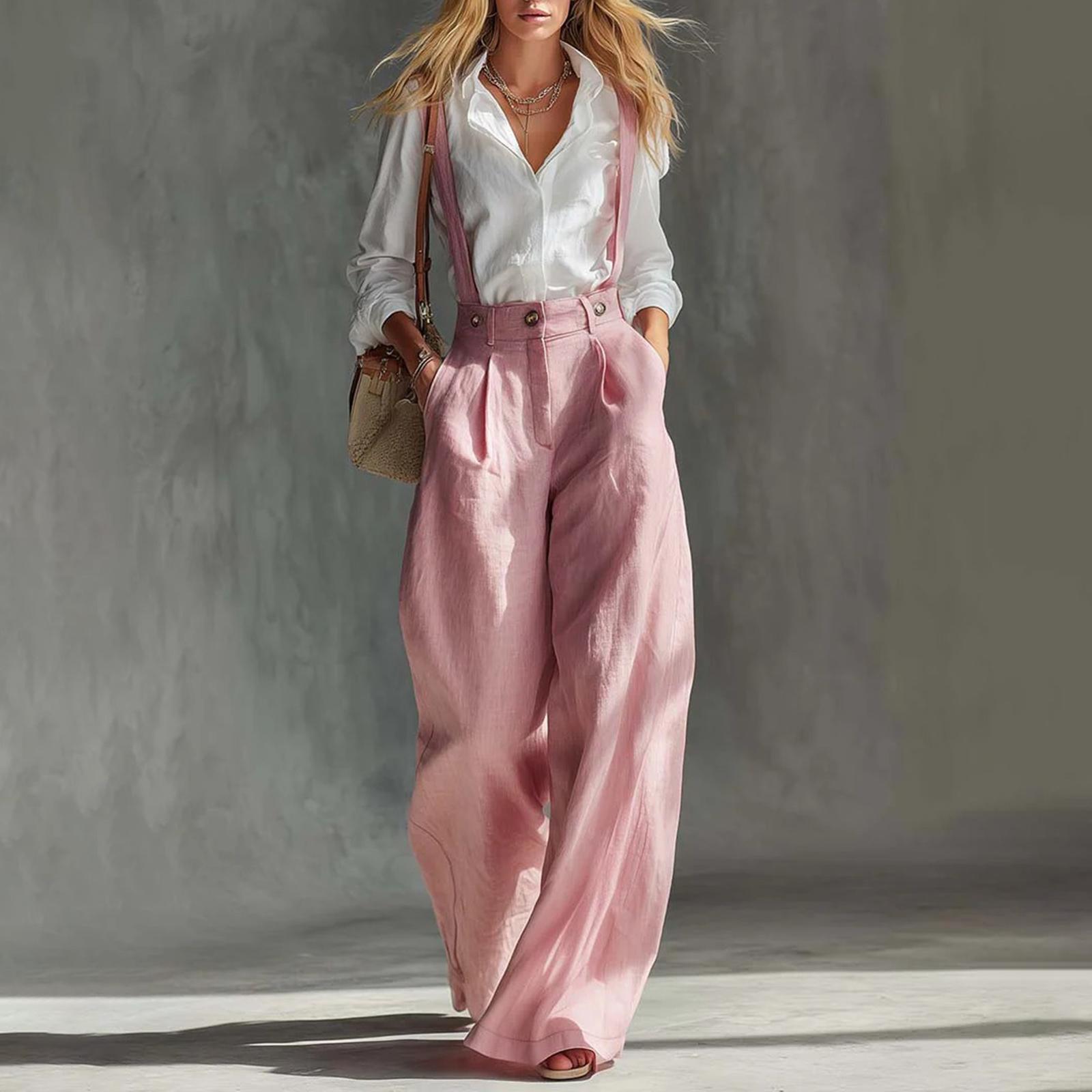 Womens Casual Wide Leg Jumpsuits Summer Spaghetti Strap Sleeveless Loose Long Pant Rompers With Pockets M рожевий
Womens Casual Wide Leg Jumpsuits Summer Spaghetti Strap Sleeveless Loose Long Pant Rompers With Pockets M рожевий