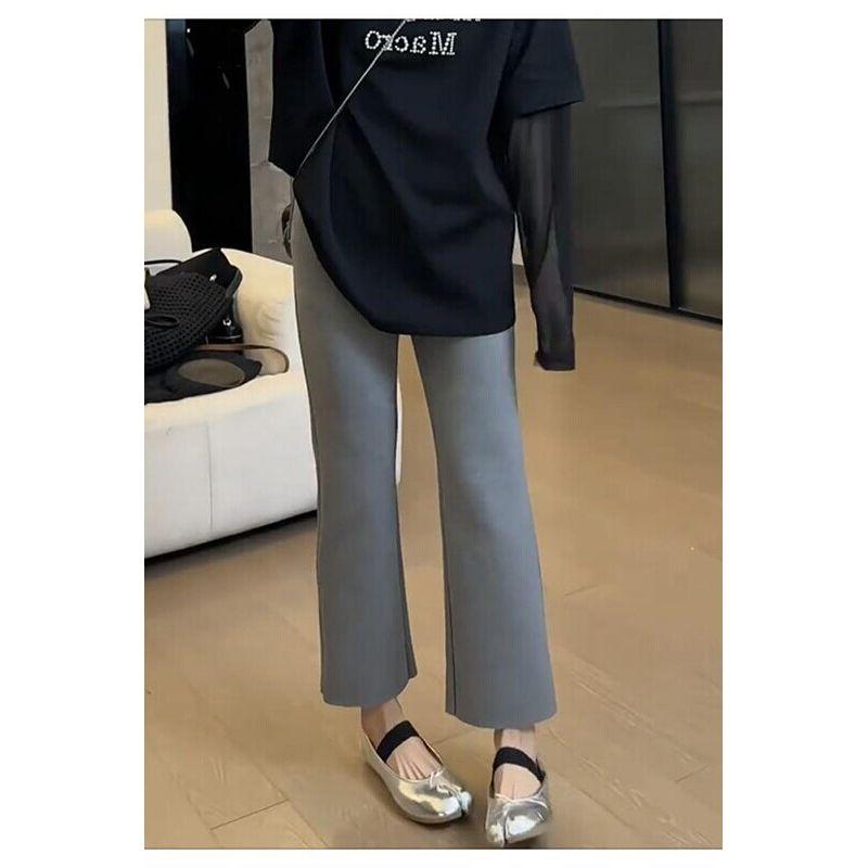 2026 Early Spring New Straight-Leg Black Cropped Pants with Slight Flare, High Waist, Elastic Waistband, Slimming, Stretchy Casual Pants Gray 1XL
2026 Early Spring New Straight-Leg Black Cropped Pants with Slight Flare, High Waist, Elastic Waistband, Slimming, Stretchy Casual Pants Gray 1XL