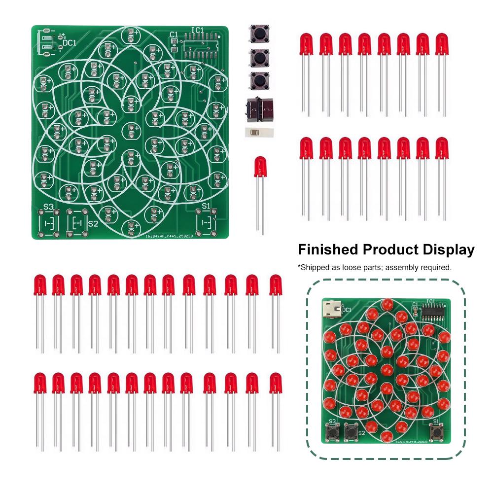 DC 4-5V Pattern Electronic Windmill 43LED Flow Light Kit Fun DIY Electronic Production Skills Training Parts Micro USB Interface
DC 4-5V Pattern Electronic Windmill 43LED Flow Light Kit Fun DIY Electronic Production Skills Training Parts Micro USB Interface