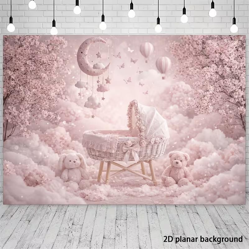 2D Beige Teddy Bear Moon Backdrop with Stars & Clouds Baby Shower Photography Background 47.2x31.5inch/120*80cm
2D Beige Teddy Bear Moon Backdrop with Stars & Clouds Baby Shower Photography Background 47.2x31.5inch/120*80cm