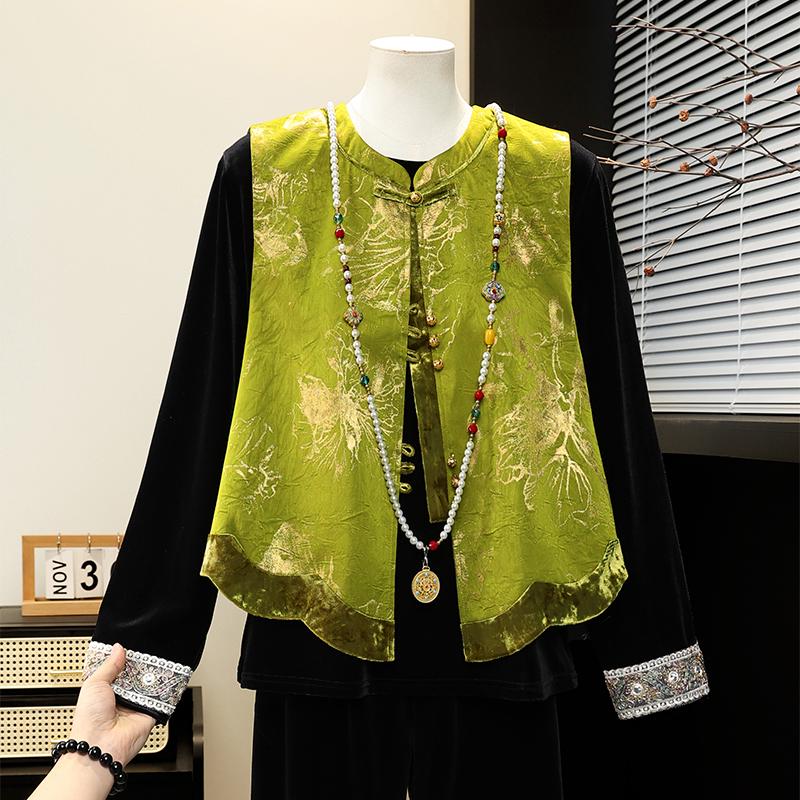 Elegant National Trend Spring 2026 Suit: Sleeveless Vest Three-Piece Set for Middle-Aged and Elderly Women 3XL Fits 120-135 jin
Elegant National Trend Spring 2026 Suit: Sleeveless Vest Three-Piece Set for Middle-Aged and Elderly Women 3XL Fits 120-135 jin