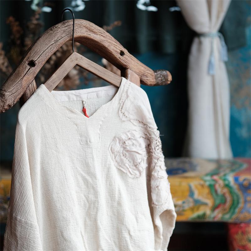 Johnature осенняя женская винтажная хлопково-льняная футболка с оригинальной вышивкой, однотонная футболка с v-образным вырезом и длинными рукавами One Size бежевый
Johnature осенняя женская винтажная хлопково-льняная футболка с оригинальной вышивкой, однотонная футболка с v-образным вырезом и длинными рукавами One Size бежевый