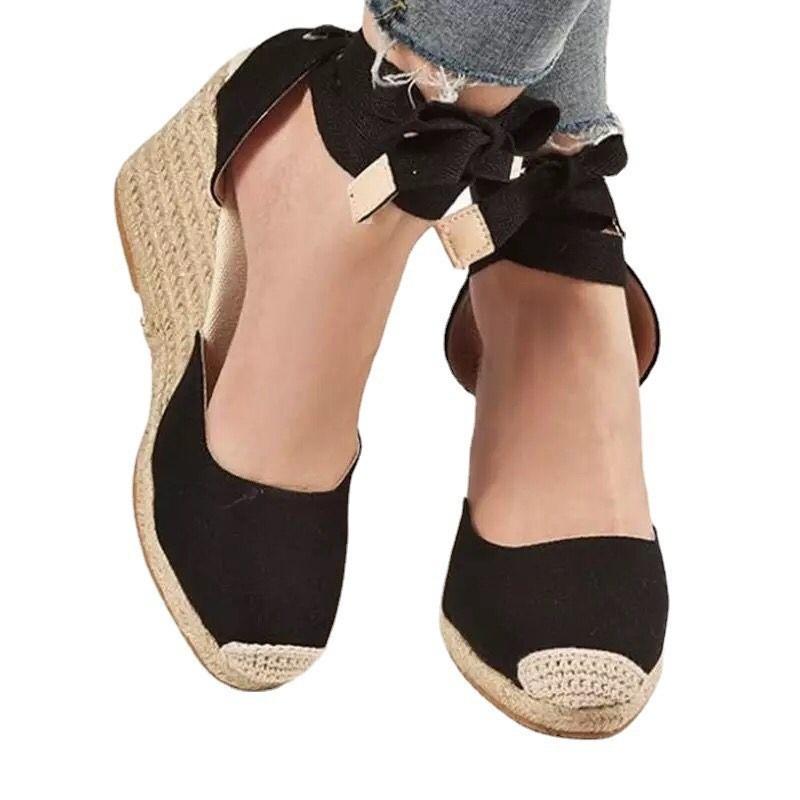 Wedge Heel Women Sandals Thick Sole Closed Toe Ankle Strap Cloth Surface Hemp Rope Sandals 35 чёрный
Wedge Heel Women Sandals Thick Sole Closed Toe Ankle Strap Cloth Surface Hemp Rope Sandals 35 чёрный
