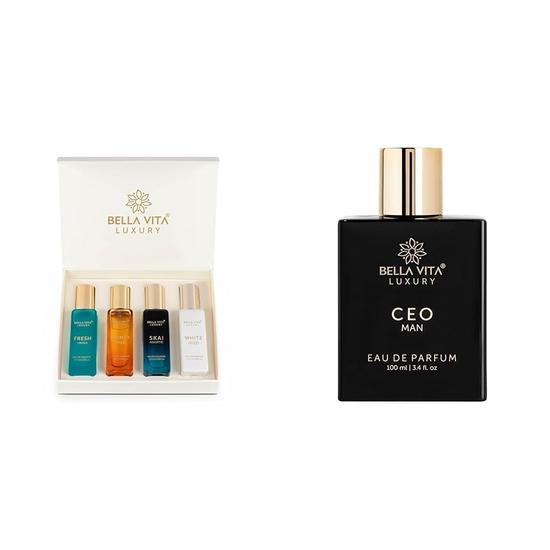 Bella Vita Luxury Eau De Parfum Подарочный набор 4X20 мл & Ceo Men Eau De Parfum Янтарный парфюмерный спрей 100 мл
Bella Vita Luxury Eau De Parfum Подарочный набор 4X20 мл & Ceo Men Eau De Parfum Янтарный парфюмерный спрей 100 мл