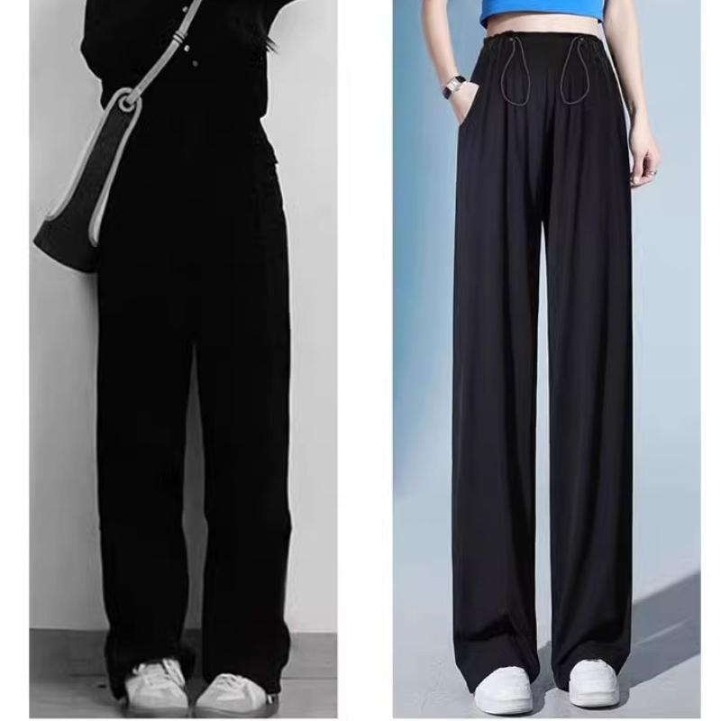 Pants for Summer Thin Style Without Abdomen Without Strangling Belly Wear Ice Silk Wide-leg Pants Drawstring Air Conditioning Droop Casual Pants S чорний
Pants for Summer Thin Style Without Abdomen Without Strangling Belly Wear Ice Silk Wide-leg Pants Drawstring Air Conditioning Droop Casual Pants S чорний