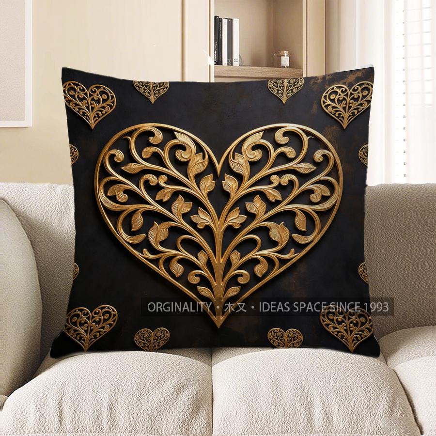 2D Gilded Heart Pattern Decorative Cushion Covers Pattern Cushion Cover Suitable For Sofa Bedroom Car Pillow Cover 40x40cm
2D Gilded Heart Pattern Decorative Cushion Covers Pattern Cushion Cover Suitable For Sofa Bedroom Car Pillow Cover 40x40cm
