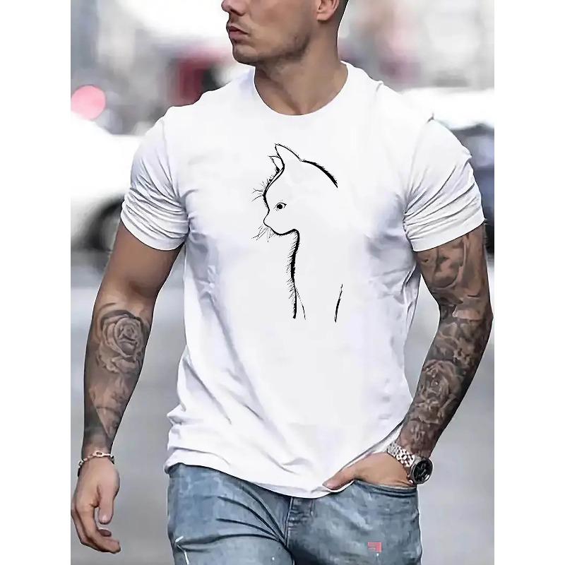 European sizes Creative Line Cat Men s Fashion Trend Pattern Print, Men s Round Neck Short Sleeve T-Shirt, Vacation Camping Casual T-Shirt 4XL білий
European sizes Creative Line Cat Men s Fashion Trend Pattern Print, Men s Round Neck Short Sleeve T-Shirt, Vacation Camping Casual T-Shirt 4XL білий