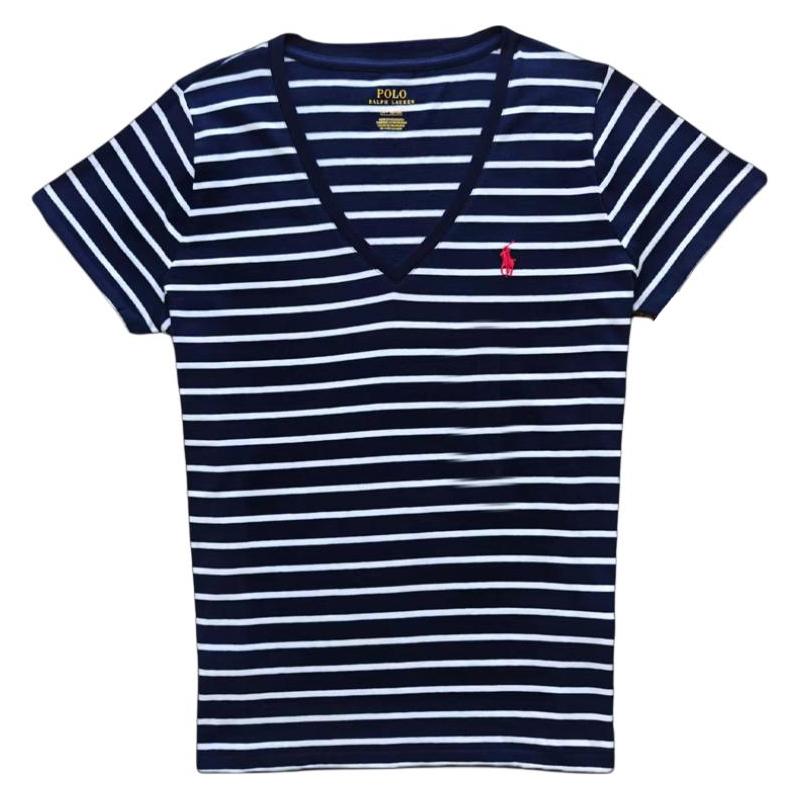 Polo Ralph Lauren Logo Embroidered Striped V-Neck Straight Short Sleeve T-Shirt Women T-Shirts Navy-Blue 211698035-006 M
Polo Ralph Lauren Logo Embroidered Striped V-Neck Straight Short Sleeve T-Shirt Women T-Shirts Navy-Blue 211698035-006 M