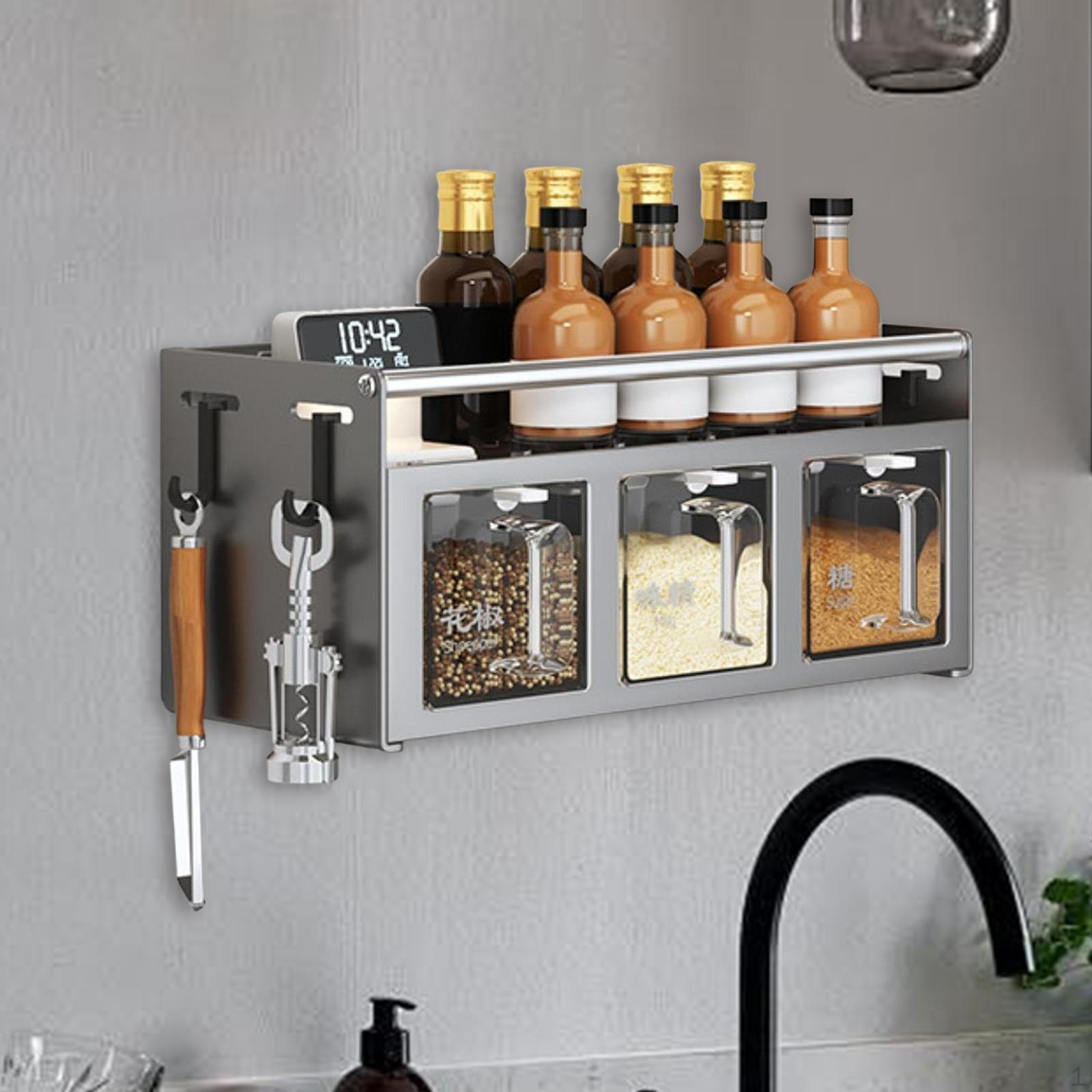 Ящик для приправ, органайзер, настенные банки для приправ, прозрачный комбинированный набор с ложками для шкафа 3 grid
Ящик для приправ, органайзер, настенные банки для приправ, прозрачный комбинированный набор с ложками для шкафа 3 grid