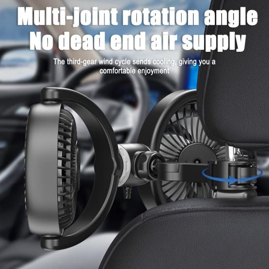 USB Car Backseat Fan 360 Degrees Rotatable 3-Speed Adjustable Universal SUV Truck Vehicle Auto Headrest Mount Dual Head Cooling Fan чорний
USB Car Backseat Fan 360 Degrees Rotatable 3-Speed Adjustable Universal SUV Truck Vehicle Auto Headrest Mount Dual Head Cooling Fan чорний