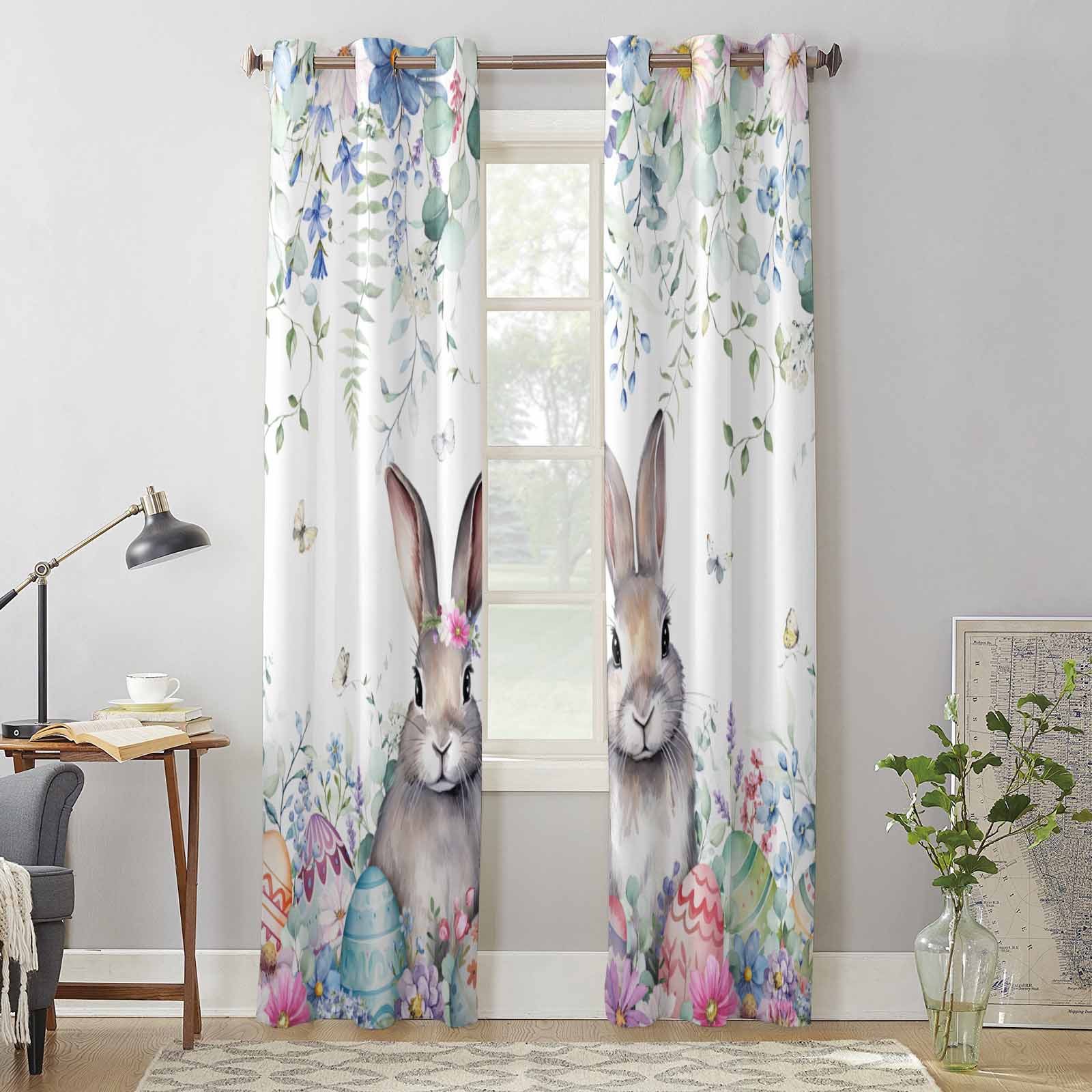 Easter Bunny Eggs Spring Flowers Window Curtains for Living Room Bedroom Curtain Modern Kitchen Blinds Drapes Curtains 135W x 60H(cm) x1
Easter Bunny Eggs Spring Flowers Window Curtains for Living Room Bedroom Curtain Modern Kitchen Blinds Drapes Curtains 135W x 60H(cm) x1