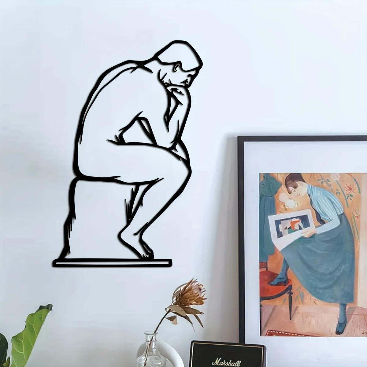 Thinker Metal Wall Art Decor, Modern Minimalist Metal Line Wall Art Decoration, Bedroom, Living Room, Office Wall Decoration
Thinker Metal Wall Art Decor, Modern Minimalist Metal Line Wall Art Decoration, Bedroom, Living Room, Office Wall Decoration