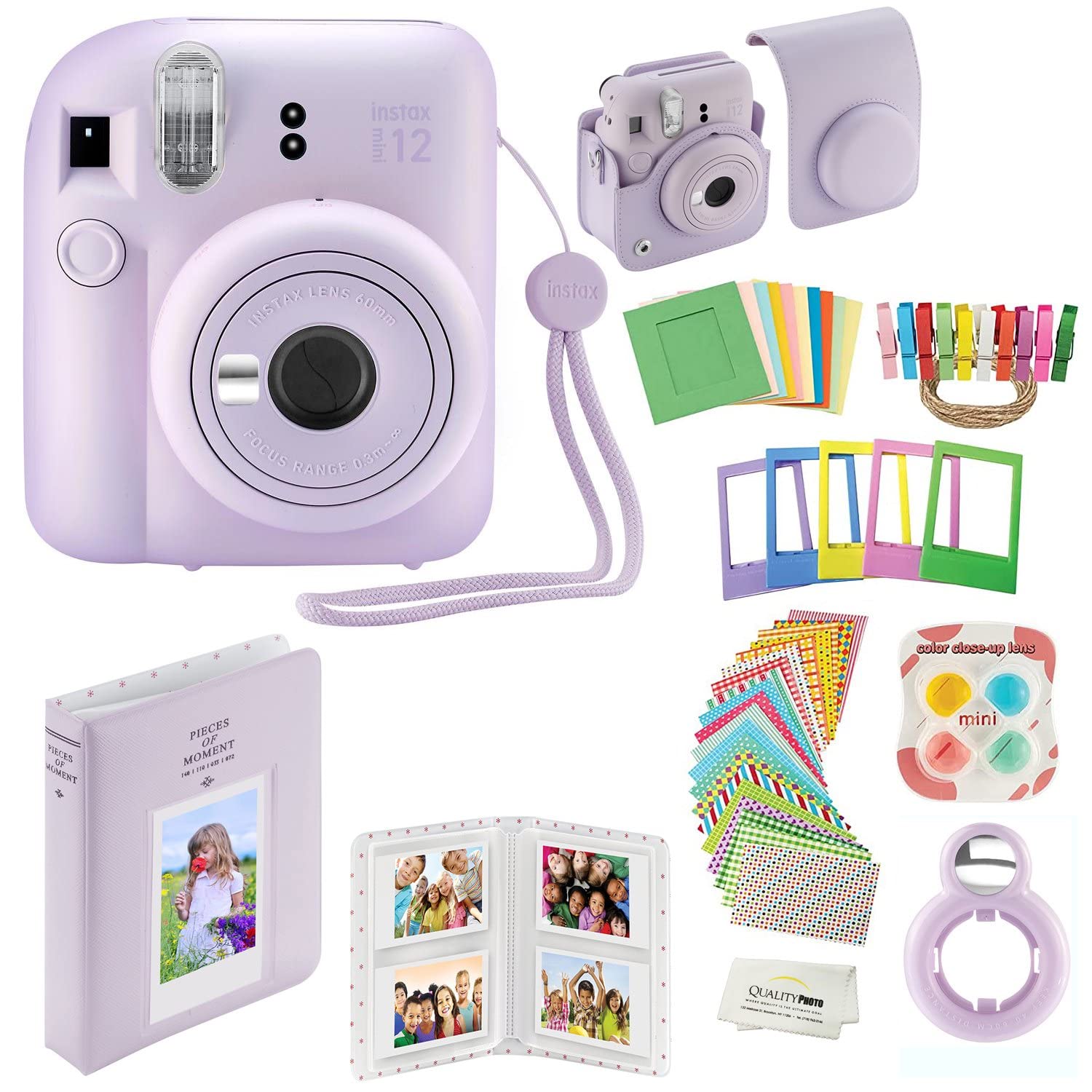 Fujifilm Instax Mini 12 миттєва камера з комплектом аксесуарів, включаючи футляр, декоративні наклейки, рамку, фотоальбом (Бузок Пурпурний)
Fujifilm Instax Mini 12 миттєва камера з комплектом аксесуарів, включаючи футляр, декоративні наклейки, рамку, фотоальбом (Бузок Пурпурний)