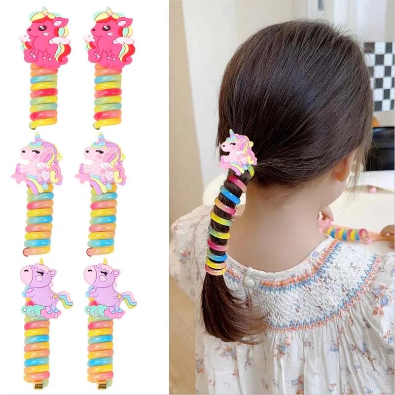 2PCS Girls Telephone Wire Line Rubber Band Unicorn Ponytail Holder Elastic Hair Band DIY Bowknot Braided Phone Cord Hair Tie
2PCS Girls Telephone Wire Line Rubber Band Unicorn Ponytail Holder Elastic Hair Band DIY Bowknot Braided Phone Cord Hair Tie