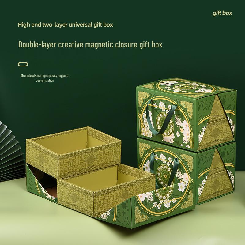 Mori Style Double Layer Fruit Gift Box (8-10 Jin) - Floral Design Packaging Forest Green Single Inner Box with Transparent Lid
Mori Style Double Layer Fruit Gift Box (8-10 Jin) - Floral Design Packaging Forest Green Single Inner Box with Transparent Lid