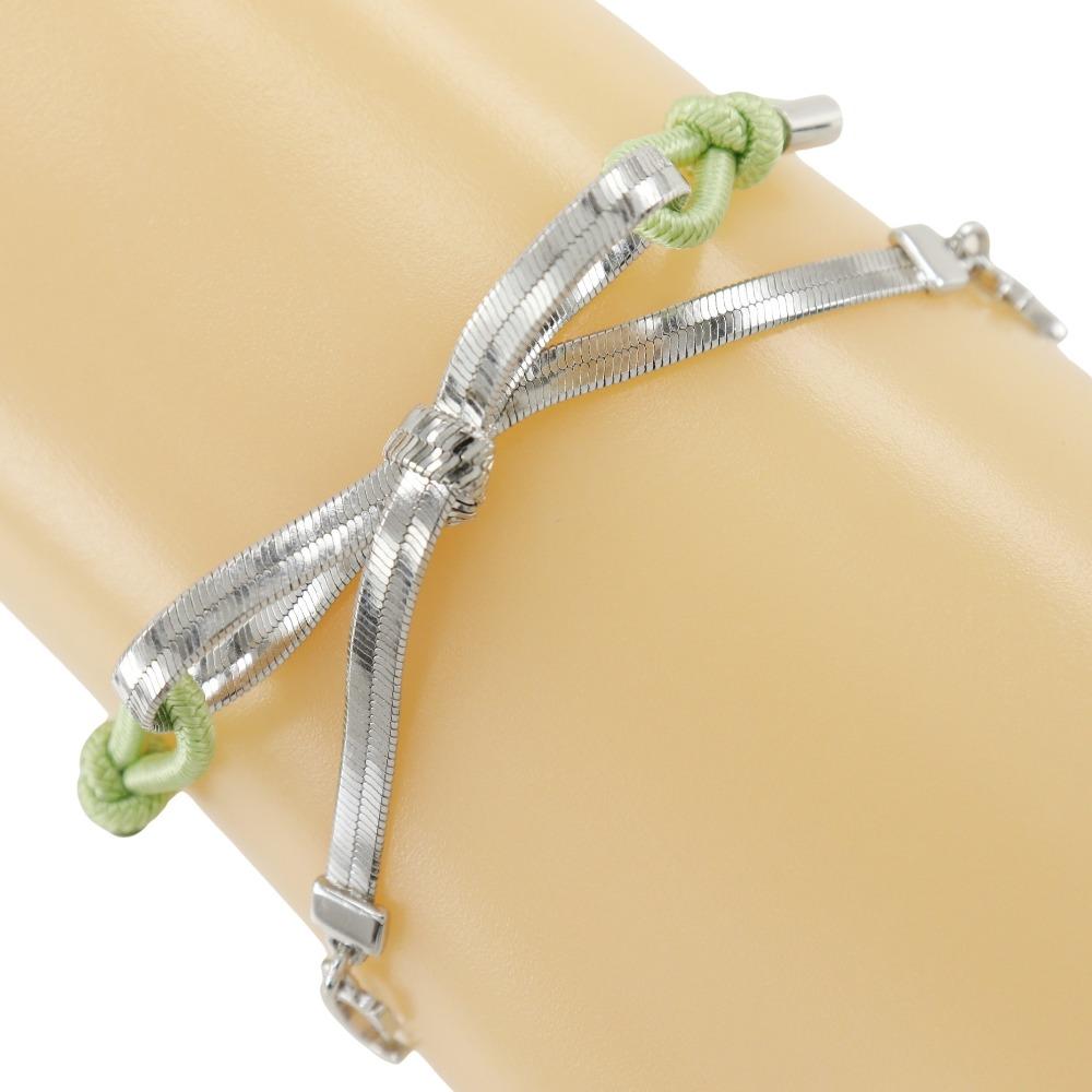 Dior CD Ribbon Bracelet Silver/Yellow Green metallic/Rubber ribbon 4.6g Women Used
Dior CD Ribbon Bracelet Silver/Yellow Green metallic/Rubber ribbon 4.6g Women Used