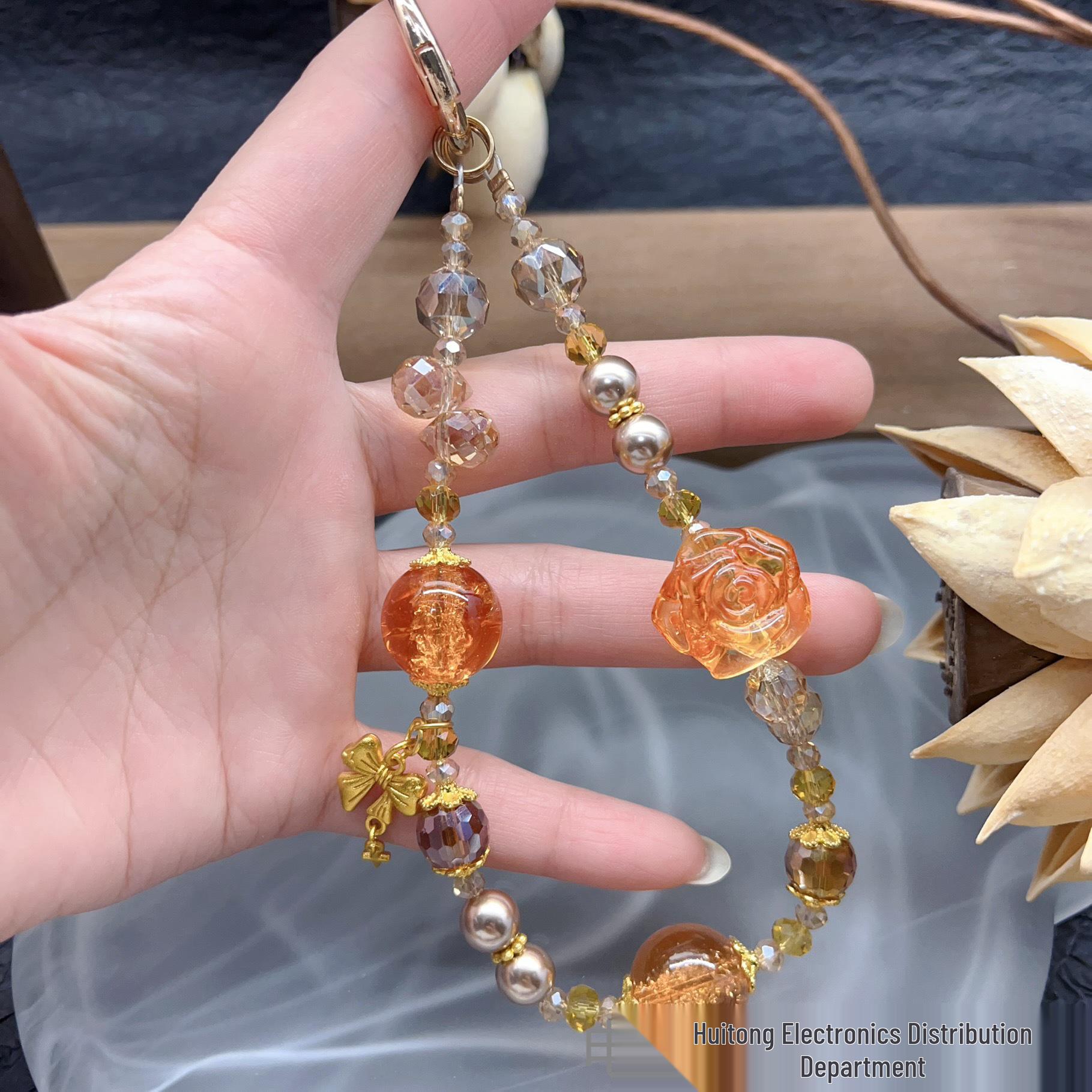 Handmade Retro Flower Crystal Phone Lanyard & Keychain - Transparent Rose Beaded Charm for Bags
Handmade Retro Flower Crystal Phone Lanyard & Keychain - Transparent Rose Beaded Charm for Bags