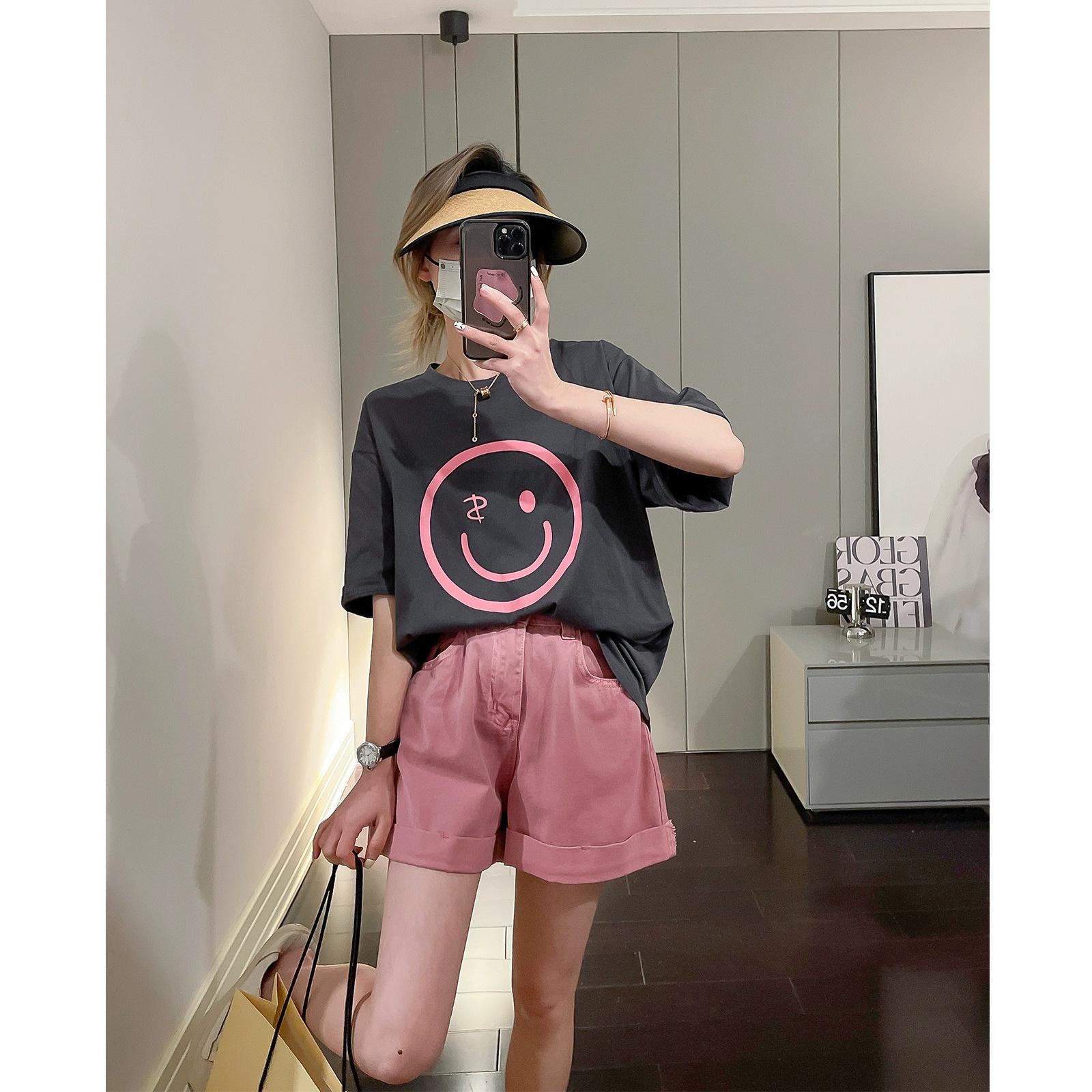 First-line tail goods pick up leaks~ Retro Hong Kong style smiley face pure cotton short-sleeved t-shirt women s loose half-sleeved t-shirt top tide S
First-line tail goods pick up leaks~ Retro Hong Kong style smiley face pure cotton short-sleeved t-shirt women s loose half-sleeved t-shirt top tide S