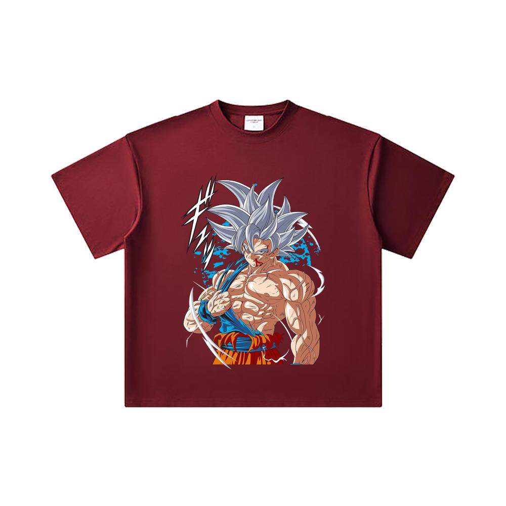 260 GSM Double Yarn 32 Count 100% Cotton Dragon Ball V47 Goku Ultra Instinct Print Unisex Heavy Cotton T Shirt 2XL вина червоного кольору
260 GSM Double Yarn 32 Count 100% Cotton Dragon Ball V47 Goku Ultra Instinct Print Unisex Heavy Cotton T Shirt 2XL вина червоного кольору