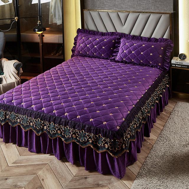 Роскошная утолщенная бархатная стеганая юбка-кровать, вышитое покрывало, мягкая короткая плюшевая простыня королевского размера, не включая наволочку 1pc Skirt 150x200cm фиолетовый
Роскошная утолщенная бархатная стеганая юбка-кровать, вышитое покрывало, мягкая короткая плюшевая простыня королевского размера, не включая наволочку 1pc Skirt 150x200cm фиолетовый